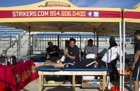 Durante treino esta manh no Lockhart Stadium, CT do Fort Lauderdale Strickers, na cidade de Fort Lauderlale. O prximo jogo da equipe ser dia 15/01no torneio internacional, em Orlando/EUA, contra o Colonia da Alemanha