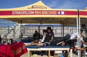 Durante treino esta manh no Lockhart Stadium, CT do Fort Lauderdale Strickers, na cidade de Fort Lauderlale. O prximo jogo da equipe ser dia 15/01no torneio internacional, em Orlando/EUA, contra o Colonia da Alemanha