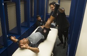 Nos vestiários antes do jogo entre Colonia/Alemanha x Corinthians/Brasl, realizado esta noite no ESPN Wide World of Sports Complex na cidade de Orlando/EUA, válido pela Florida Cup 2015