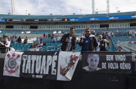 Nos vestirios antes do jogo entre Corinthians/Brasil x Bayer Leverkusen/Alemanha realizado esta tarde no Everbank Field, na cidade de Jacksonville/EUA, vlido pela Florida Cup 2015