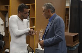 Nos vestirios antes do jogo entre Corinthians/Brasil x Bayer Leverkusen/Alemanha realizado esta tarde no Everbank Field, na cidade de Jacksonville/EUA, vlido pela Florida Cup 2015