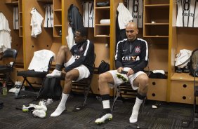 Nos vestirios antes do jogo entre Corinthians/Brasil x Bayer Leverkusen/Alemanha realizado esta tarde no Everbank Field, na cidade de Jacksonville/EUA, vlido pela Florida Cup 2015