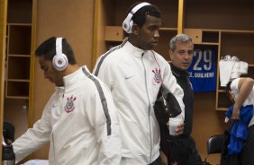 Nos vestirios antes do jogo entre Corinthians/Brasil x Bayer Leverkusen/Alemanha realizado esta tarde no Everbank Field, na cidade de Jacksonville/EUA, vlido pela Florida Cup 2015