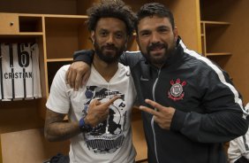 Nos vestirios antes do jogo entre Corinthians/Brasil x Bayer Leverkusen/Alemanha realizado esta tarde no Everbank Field, na cidade de Jacksonville/EUA, vlido pela Florida Cup 2015