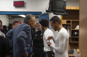 Nos vestirios antes do jogo entre Corinthians/Brasil x Bayer Leverkusen/Alemanha realizado esta tarde no Everbank Field, na cidade de Jacksonville/EUA, vlido pela Florida Cup 2015