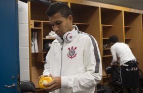 Nos vestirios antes do jogo entre Corinthians/Brasil x Bayer Leverkusen/Alemanha realizado esta tarde no Everbank Field, na cidade de Jacksonville/EUA, vlido pela Florida Cup 2015