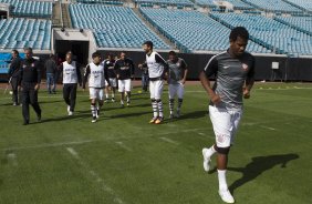 Nos vestirios antes do jogo entre Corinthians/Brasil x Bayer Leverkusen/Alemanha realizado esta tarde no Everbank Field, na cidade de Jacksonville/EUA, vlido pela Florida Cup 2015