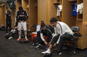 Nos vestirios antes do jogo entre Corinthians/Brasil x Bayer Leverkusen/Alemanha realizado esta tarde no Everbank Field, na cidade de Jacksonville/EUA, vlido pela Florida Cup 2015