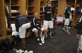 Nos vestirios antes do jogo entre Corinthians/Brasil x Bayer Leverkusen/Alemanha realizado esta tarde no Everbank Field, na cidade de Jacksonville/EUA, vlido pela Florida Cup 2015