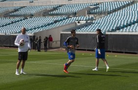 Nos vestirios antes do jogo entre Corinthians/Brasil x Bayer Leverkusen/Alemanha realizado esta tarde no Everbank Field, na cidade de Jacksonville/EUA, vlido pela Florida Cup 2015