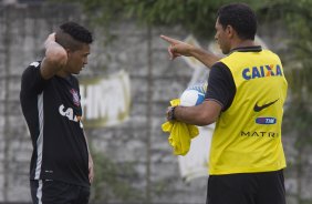 Durante o treino desta manh no CT Joaquim Grava, zona leste da cidade. O prximo jogo da equipe ser contra o Corinthian Casuals, da Inglaterra, sbado, dia 24/01, na Arena Corinthians, em homenagem ao co-irmo