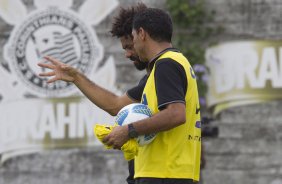 Durante o treino desta manh no CT Joaquim Grava, zona leste da cidade. O prximo jogo da equipe ser contra o Corinthian Casuals, da Inglaterra, sbado, dia 24/01, na Arena Corinthians, em homenagem ao co-irmo