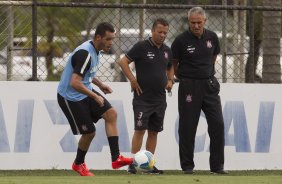 Durante o treino desta manh no CT Joaquim Grava, zona leste da cidade. O prximo jogo da equipe ser contra o Corinthian Casuals, da Inglaterra, sbado, dia 24/01, na Arena Corinthians, em homenagem ao co-irmo