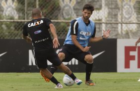 Durante o treino desta manh no CT Joaquim Grava, zona leste da cidade. O prximo jogo da equipe ser contra o Corinthian Casuals, da Inglaterra, sbado, dia 24/01, na Arena Corinthians, em homenagem ao co-irmo