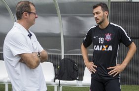 Durante o treino desta tarde na Arena Corinthians, zona leste da cidade. O próximo jogo da equipe será contra o Corinthian Casuals, da Inglaterra, sábado, dia 24/01, na Arena Corinthians, em homenagem ao co-irmão
