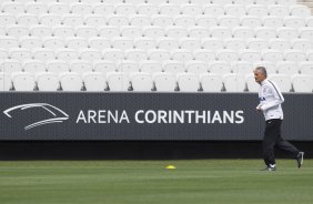 Durante o treino desta tarde na Arena Corinthians, zona leste da cidade. O próximo jogo da equipe será contra o Corinthian Casuals, da Inglaterra, sábado, dia 24/01, na Arena Corinthians, em homenagem ao co-irmão