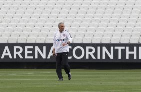 Durante o treino desta tarde na Arena Corinthians, zona leste da cidade. O próximo jogo da equipe será contra o Corinthian Casuals, da Inglaterra, sábado, dia 24/01, na Arena Corinthians, em homenagem ao co-irmão