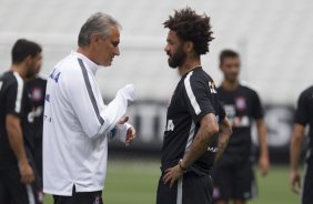 Durante o treino desta tarde na Arena Corinthians, zona leste da cidade. O próximo jogo da equipe será contra o Corinthian Casuals, da Inglaterra, sábado, dia 24/01, na Arena Corinthians, em homenagem ao co-irmão