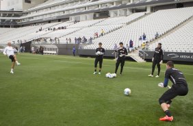 Durante o treino desta tarde na Arena Corinthians, zona leste da cidade. O prximo jogo da equipe ser contra o Corinthian Casuals, da Inglaterra, sbado, dia 24/01, na Arena Corinthians, em homenagem ao co-irmo