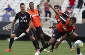 Durante o treino desta tarde na Arena Corinthians, zona leste da cidade. O prximo jogo da equipe ser contra o Corinthian Casuals, da Inglaterra, sbado, dia 24/01, na Arena Corinthians, em homenagem ao co-irmo