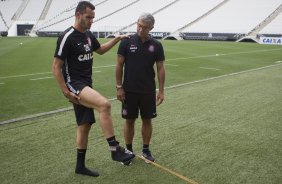 Durante o treino desta tarde na Arena Corinthians, zona leste da cidade. O próximo jogo da equipe será contra o Corinthian Casuals, da Inglaterra, sábado, dia 24/01, na Arena Corinthians, em homenagem ao co-irmão