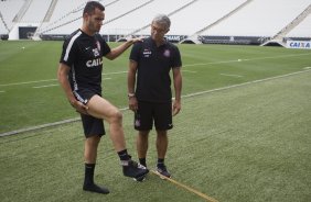 Durante o treino desta tarde na Arena Corinthians, zona leste da cidade. O prximo jogo da equipe ser contra o Corinthian Casuals, da Inglaterra, sbado, dia 24/01, na Arena Corinthians, em homenagem ao co-irmo