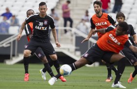 Durante o treino desta tarde na Arena Corinthians, zona leste da cidade. O próximo jogo da equipe será contra o Corinthian Casuals, da Inglaterra, sábado, dia 24/01, na Arena Corinthians, em homenagem ao co-irmão