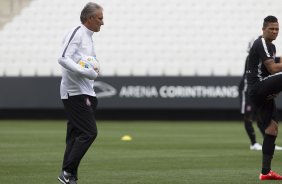 Durante o treino desta tarde na Arena Corinthians, zona leste da cidade. O prximo jogo da equipe ser contra o Corinthian Casuals, da Inglaterra, sbado, dia 24/01, na Arena Corinthians, em homenagem ao co-irmo