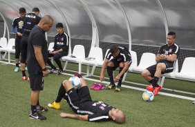 Durante o treino desta tarde na Arena Corinthians, zona leste da cidade. O próximo jogo da equipe será contra o Corinthian Casuals, da Inglaterra, sábado, dia 24/01, na Arena Corinthians, em homenagem ao co-irmão