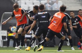 Durante o treino desta tarde na Arena Corinthians, zona leste da cidade. O prximo jogo da equipe ser contra o Corinthian Casuals, da Inglaterra, sbado, dia 24/01, na Arena Corinthians, em homenagem ao co-irmo