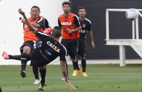 Durante o treino desta tarde na Arena Corinthians, zona leste da cidade. O prximo jogo da equipe ser contra o Corinthian Casuals, da Inglaterra, sbado, dia 24/01, na Arena Corinthians, em homenagem ao co-irmo