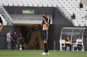 Durante o treino desta tarde na Arena Corinthians, zona leste da cidade. O prximo jogo da equipe ser contra o Corinthian Casuals, da Inglaterra, sbado, dia 24/01, na Arena Corinthians, em homenagem ao co-irmo