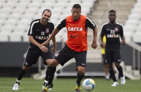 Durante o treino desta tarde na Arena Corinthians, zona leste da cidade. O prximo jogo da equipe ser contra o Corinthian Casuals, da Inglaterra, sbado, dia 24/01, na Arena Corinthians, em homenagem ao co-irmo