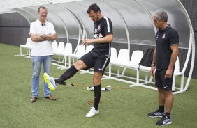 Durante o treino desta tarde na Arena Corinthians, zona leste da cidade. O prximo jogo da equipe ser contra o Corinthian Casuals, da Inglaterra, sbado, dia 24/01, na Arena Corinthians, em homenagem ao co-irmo