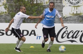 Durante o treino desta manh no CT Joaquim Grava, zona leste da cidade. O prximo jogo da equipe ser domingo, dia 01/02, contra o Marilia, na Arena Corinthians, jogo vlido pela 1 rodada do Campeonato Paulista de 2015