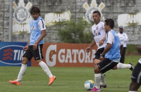 Durante o treino desta manh no CT Joaquim Grava, zona leste da cidade. O prximo jogo da equipe ser domingo, dia 01/02, contra o Marilia, na Arena Corinthians, jogo vlido pela 1 rodada do Campeonato Paulista de 2015