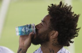 Durante o treino desta manh no CT Joaquim Grava, zona leste da cidade. O prximo jogo da equipe ser domingo, dia 01/02, contra o Marilia, na Arena Corinthians, jogo vlido pela 1 rodada do Campeonato Paulista de 2015