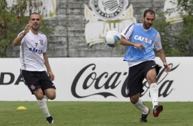 Durante o treino desta manh no CT Joaquim Grava, zona leste da cidade. O prximo jogo da equipe ser domingo, dia 01/02, contra o Marilia, na Arena Corinthians, jogo vlido pela 1 rodada do Campeonato Paulista de 2015