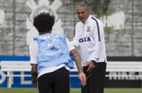 Durante o treino desta manh no CT Joaquim Grava, zona leste da cidade. O prximo jogo da equipe ser domingo, dia 01/02, contra o Marilia, na Arena Corinthians, jogo vlido pela 1 rodada do Campeonato Paulista de 2015
