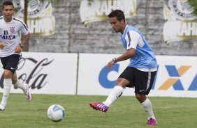 Durante o treino desta manh no CT Joaquim Grava, zona leste da cidade. O prximo jogo da equipe ser domingo, dia 01/02, contra o Marilia, na Arena Corinthians, jogo vlido pela 1 rodada do Campeonato Paulista de 2015