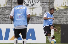 Durante o treino desta manh no CT Joaquim Grava, zona leste da cidade. O prximo jogo da equipe ser domingo, dia 01/02, contra o Marilia, na Arena Corinthians, jogo vlido pela 1 rodada do Campeonato Paulista de 2015
