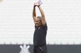 Durante o treino desta tarde na Arena Corinthians, zona leste da cidade. O prximo jogo da equipe ser domingo, dia 01/02, contra o Marilia, na Arena Corinthians, jogo vlido pela 1 rodada do Campeonato Paulista de 2015