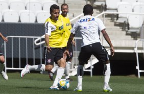 Durante o treino desta tarde na Arena Corinthians, zona leste da cidade. O prximo jogo da equipe ser domingo, dia 01/02, contra o Marilia, na Arena Corinthians, jogo vlido pela 1 rodada do Campeonato Paulista de 2015