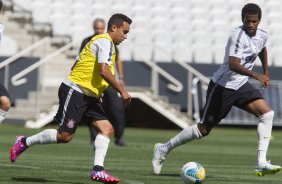 Durante o treino desta tarde na Arena Corinthians, zona leste da cidade. O prximo jogo da equipe ser domingo, dia 01/02, contra o Marilia, na Arena Corinthians, jogo vlido pela 1 rodada do Campeonato Paulista de 2015