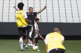 Durante o treino desta tarde na Arena Corinthians, zona leste da cidade. O prximo jogo da equipe ser domingo, dia 01/02, contra o Marilia, na Arena Corinthians, jogo vlido pela 1 rodada do Campeonato Paulista de 2015