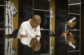 Nos vestirios antes do jogo realizado esta tarde na Arena Corinthians entre Corinthians x Marilia/SP, vlido pela 1 rodada do Campeonato Paulista de 2015