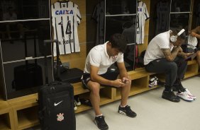 Nos vestirios antes do jogo realizado esta tarde na Arena Corinthians entre Corinthians x Marilia/SP, vlido pela 1 rodada do Campeonato Paulista de 2015