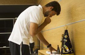 Nos vestirios antes do jogo realizado esta tarde na Arena Corinthians entre Corinthians x Marilia/SP, vlido pela 1 rodada do Campeonato Paulista de 2015