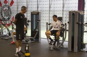 Durante o treino desta manh no CT Joaquim Grava, zona leste da cidade. O prximo jogo da equipe ser quarta-feira, dia 04/02, contra o Once Caldas/Colmbia, na Arena Corinthians, jogo de ida da Pr Libertadores de 2015