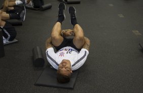 Durante o treino desta manh no CT Joaquim Grava, zona leste da cidade. O prximo jogo da equipe ser quarta-feira, dia 04/02, contra o Once Caldas/Colmbia, na Arena Corinthians, jogo de ida da Pr Libertadores de 2015